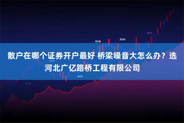 散户在哪个证券开户最好 桥梁噪音大怎么办？选河北广亿路桥工程有限公司